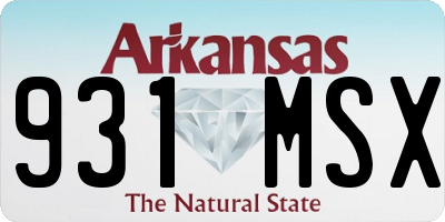 AR license plate 931MSX
