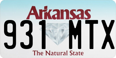 AR license plate 931MTX