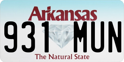 AR license plate 931MUN