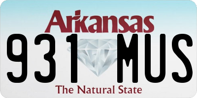 AR license plate 931MUS