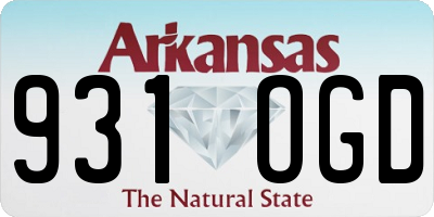 AR license plate 931OGD