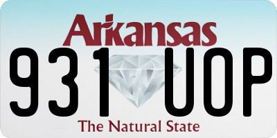 AR license plate 931UOP