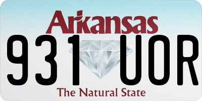 AR license plate 931UOR