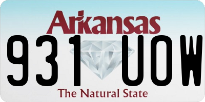 AR license plate 931UOW