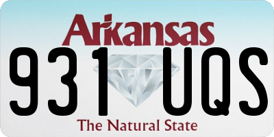 AR license plate 931UQS