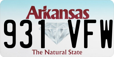 AR license plate 931VFW