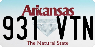 AR license plate 931VTN