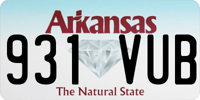 AR license plate 931VUB
