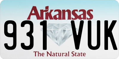 AR license plate 931VUK
