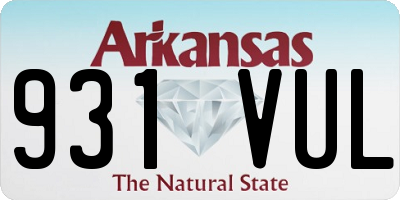 AR license plate 931VUL