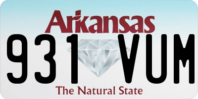 AR license plate 931VUM