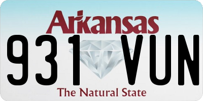 AR license plate 931VUN
