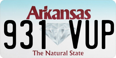 AR license plate 931VUP