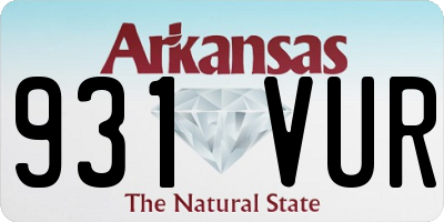 AR license plate 931VUR