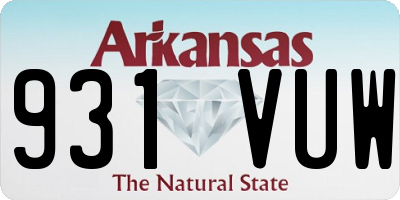 AR license plate 931VUW