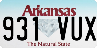 AR license plate 931VUX