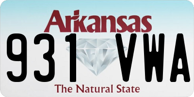 AR license plate 931VWA