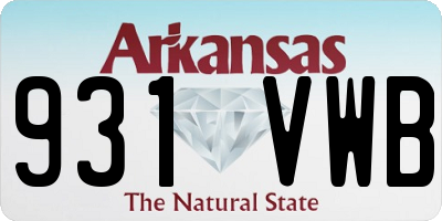 AR license plate 931VWB