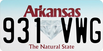 AR license plate 931VWG