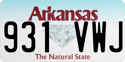AR license plate 931VWJ