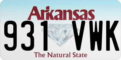 AR license plate 931VWK