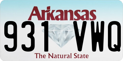 AR license plate 931VWQ