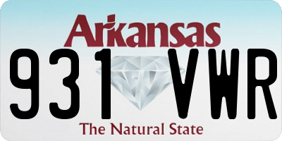 AR license plate 931VWR