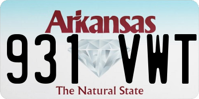 AR license plate 931VWT