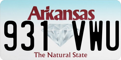 AR license plate 931VWU