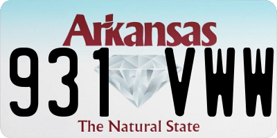 AR license plate 931VWW