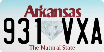 AR license plate 931VXA