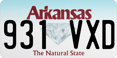 AR license plate 931VXD