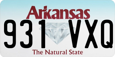 AR license plate 931VXQ