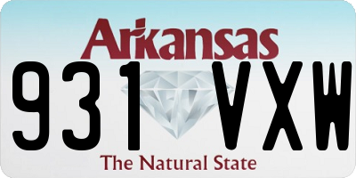 AR license plate 931VXW