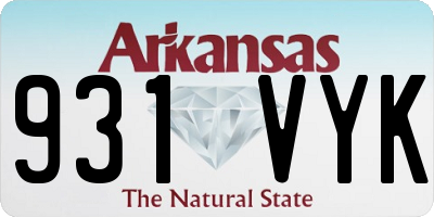 AR license plate 931VYK