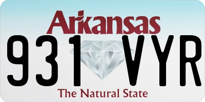 AR license plate 931VYR
