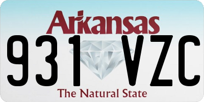 AR license plate 931VZC
