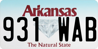 AR license plate 931WAB