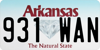 AR license plate 931WAN