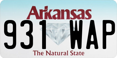 AR license plate 931WAP