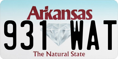 AR license plate 931WAT
