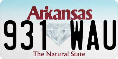 AR license plate 931WAU