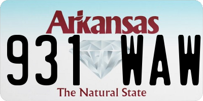 AR license plate 931WAW