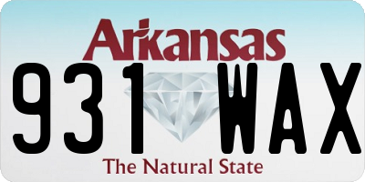 AR license plate 931WAX