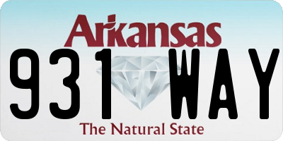 AR license plate 931WAY