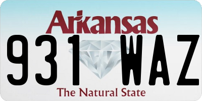 AR license plate 931WAZ