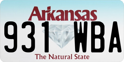 AR license plate 931WBA