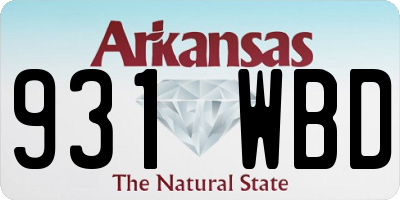 AR license plate 931WBD