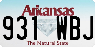 AR license plate 931WBJ