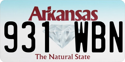 AR license plate 931WBN